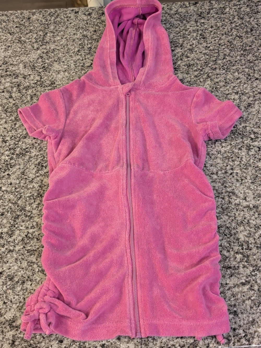 Cat & Jack Pink/Light Purple Hooded Terry Zip-Up Kids Cover-Up